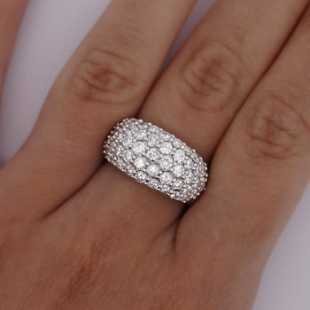 2.51 Carat Diamond Pavé Cluster Band Platinum Ring – Assay Jewelers