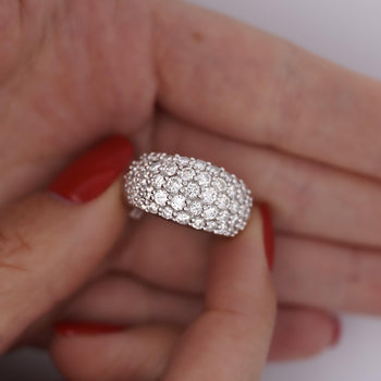 2.51 Carat Diamond Pavé Cluster Band Platinum Ring – Assay Jewelers