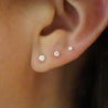 2.5mm Diamond in 14K Gold Flat Back Single Stud Earring