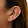 2.5mm Diamond in 14K Gold Flat Back Single Stud Earring