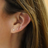 2.5mm Diamond in 14K Gold Flat Back Single Stud Earring