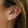 2.5mm Diamond in 14K Gold Flat Back Single Stud Earring