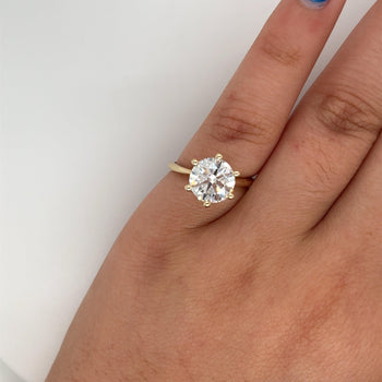 2.60 Carat Lab Grown 14K Yellow Gold 6-Prong Solitaire Diamond Engagement Ring – Assay Jewelers