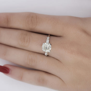2.61 Carat European Cut M-N/VS1 Diamond Vintage Art Deco Engagement Ring – Assay Jewelers
