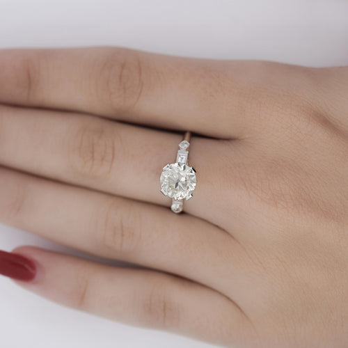 VS1 Diamond Vintage Art Deco Engagement Ring