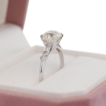 2.61 Carat European Cut M-N/VS1 Diamond Vintage Art Deco Engagement Ring – Assay Jewelers