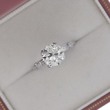 2.61 Carat European Cut M-N/VS1 Diamond Vintage Art Deco Engagement Ring – Assay Jewelers