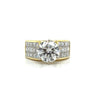 2.7 Carat Round Cut Lab Grown Diamond Ring with Princess Cut Diamond Cluster