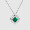 2.72 Carat GRS Certified Minor Oil Muzo Green Colombian Emerald Necklace in 18k White Gold
