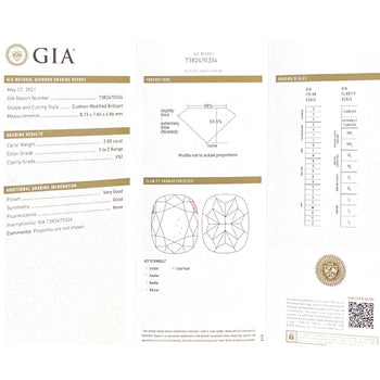 2.85 Carat GIA certified Yellow Cushion Diamond in Art Deco Style Ring – Assay Jewelers