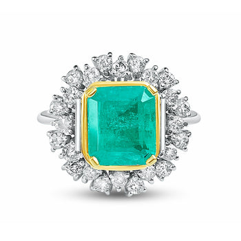 Bague en or 18k avec émeraude naturelle et diamants de 2,95 carats – Assay Jewelers
