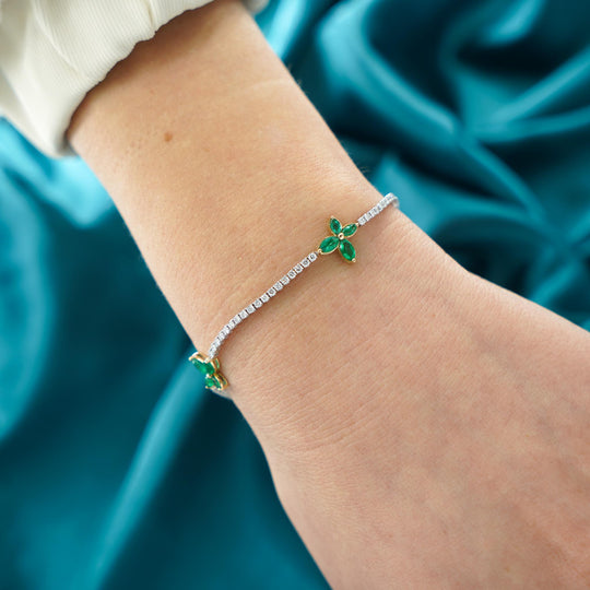 3-4 Carat Butterfly Charm Diamond & Precious Gem Tennis Bracelet