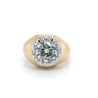 3 Carat Round Cut Lab Grown Diamond Solitaire Mens Ring in 18k Gold