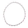 30 Carat TW Oval Cut Ruby and Diamond Tennis Necklace in Platinum