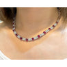 30 Carat TW Oval Cut Ruby and Diamond Tennis Necklace in Platinum