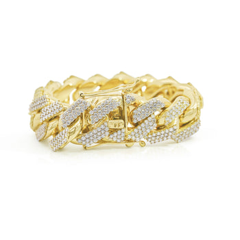 30Ct Diamond 14K Yellow Gold Miami Cuban Link Chain Bracelet – Assay Jewelers