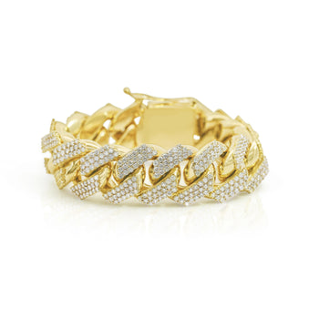 30Ct Diamond 14K Yellow Gold Miami Cuban Link Chain Bracelet – Assay Jewelers