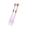 33 Carat Carved Lavender Jadeite Jade Drop Earrings With Rubies & Diamonds