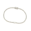 3/4 Carat Baguette & Round Diamond Bezel Set 14K White Gold Tennis Bracelet