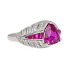 3.04ct Purplish Pink Trillion-Cut Ruby Diamond Cocktail Ring