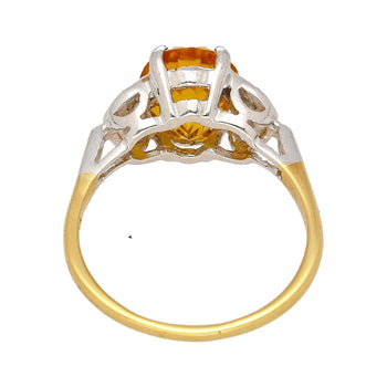 3.06 Carat Oval Cut Yellow Sapphire & Diamonds Ring in Platinum & 14K Gold Setting – Assay Jewelers