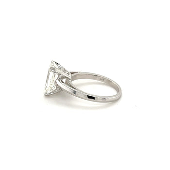 3.07 Carat Emerald Cut Lab Grown Diamond Ring in 14k White Gold Cathedral Setting – Assay Jewelers