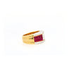 3.08 CTW Ruby and Diamond Cluster Band Ring in 18K Two Tone Gold