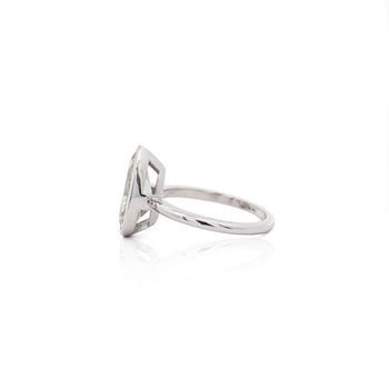3.09 Carat Diamond Pear-Cut Bezel Set White Gold Solitaire Engagement Ring – Assay Jewelers