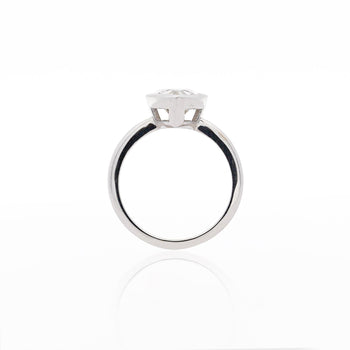 3.09 Carat Diamond Pear-Cut Bezel Set White Gold Solitaire Engagement Ring – Assay Jewelers