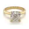 3.12 Carat Cushion Cut Lab Grown Diamond in 14k Gold Solitaire Engagement Ring