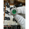 3.19 Carat Oval Cut Emerald Minor Oil & Diamond Cluster Platinum Vintage Ring