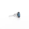 3.29 Carat Oval Blue Sapphire & Diamond in Platinum Engagement Ring