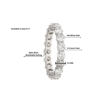 3.3 Carat Lab Grown Diamond Unisex Wedding Band 14K White Gold Size 9-11 – Assay Jewelers