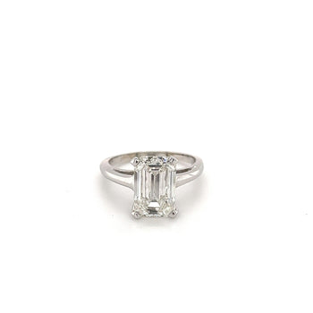 3.41 Carat Emerald Cut Lab Grown Diamond in Solitaire 14k White Gold Ring – Assay Jewelers