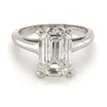 3.41 Carat Emerald Cut Lab Grown Diamond in Solitaire 14k White Gold Ring