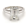3.41 Carat Emerald Cut Lab Grown Diamond in Solitaire 14k White Gold Ring