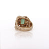 3.5 Carat Green Tourmaline 14K Gold Nugget Mens Ring