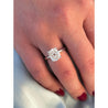 3.50 carat, G, VS2, 18k White Gold Solitaire Cushion Lab Diamond Ring