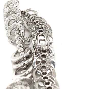 3.50CT TW Natural Diamond Connecting Circles Link 18K Gold Bracelet – Assay Jewelers