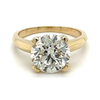 Bague Solitaire en Diamant de Laboratoire Taille Ronde de 3,59 Carats en Or Jaune 14K