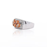 3.75 Carat Pear-Cut Orange Sapphire and Diamond Cluster 14K Gold Ring