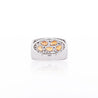 3.75 Carat Pear-Cut Orange Sapphire and Diamond Cluster 14K Gold Ring