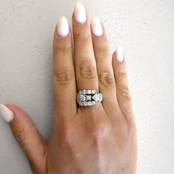 3.75 Carat Pear & Round Diamond 14K White Gold East West Bypass Cluster Ring – Assay Jewelers