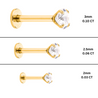 2mm Diamond in 14K Gold Flat Back Stud Earrings