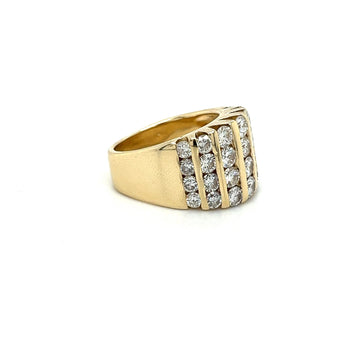 4 carats, bague cluster à diamants taille ronde sertis canal en or jaune 14K – Assay Jewelers