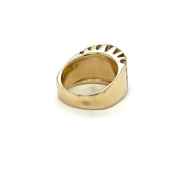 Bague cluster de diamants taille ronde sertis en canal, 4 carats, en or jaune 14 carats – Assay Jewelers