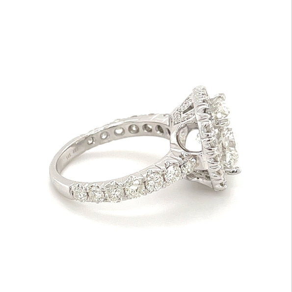 4 Carat Cushion-Cut, H color, VS1 Clarity, Lab Grown Diamond Engagement Ring