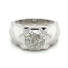 4 Carat Octagon Cut Lab Grown Diamond Bezel Set Mens Ring In Platinum