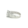 4 Carat Radiant Cut Lab Grown Diamond Ring With Half Moon Side Stone in 14K White Gold