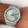 41MM Rolex Datejust With Light Blue Dial Roman Numerals Year 2010 Watch